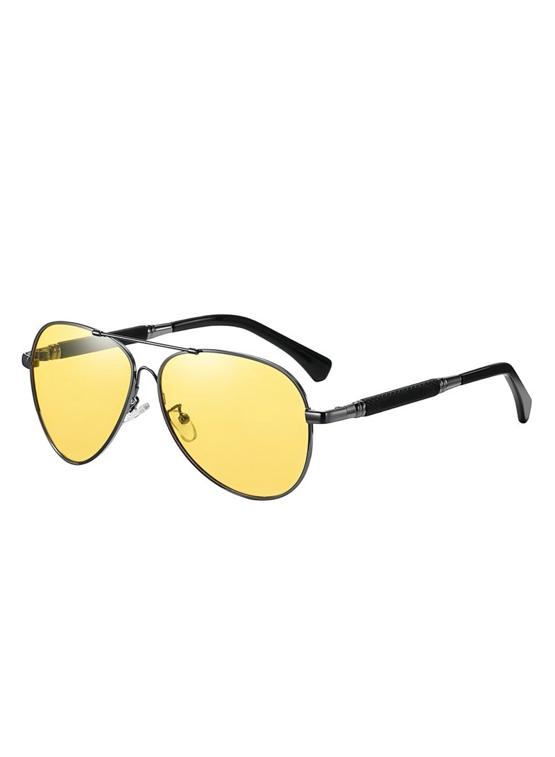 UV400 Pilot Polarized Sunglasses, Premium Metal Frame Men's Sunglasses, Suitable for Motorcycle Driving, Beach Outdoor Fishing - Image 1