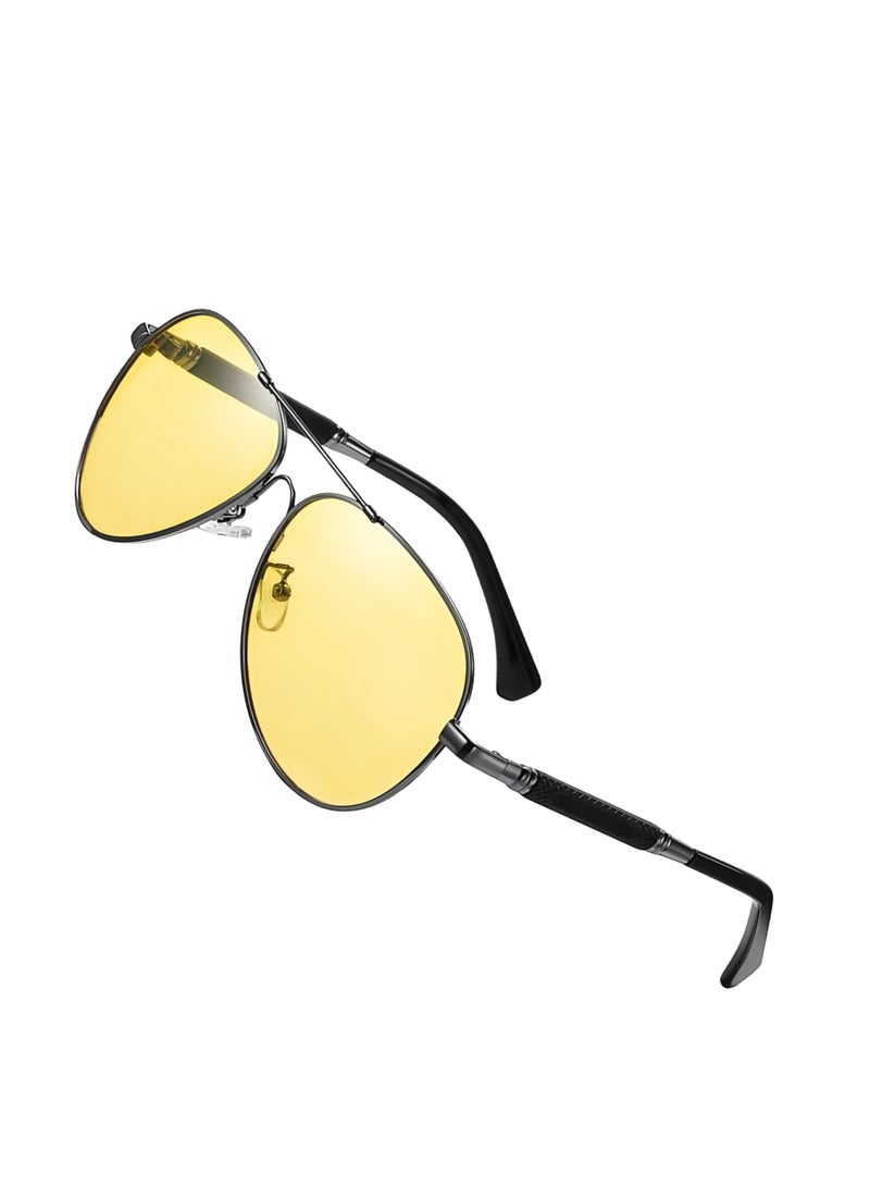 UV400 Pilot Polarized Sunglasses, Premium Metal Frame Men's Sunglasses, Suitable for Motorcycle Driving, Beach Outdoor Fishing - Image 2