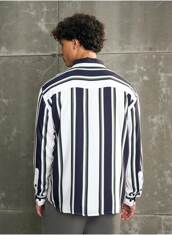 SASSAFRAS Sassafras Striped Long Sleeve Relaxed Fit Shirt  - Image 5