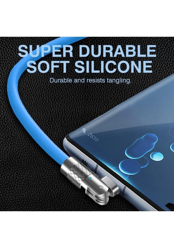 Generic USB to Lightning Fast Charge Cable with LED Charging Light, 180° Rotating Lightning Cord Durable to Avoid Breakage, Flexible Rotary Connector Thick Rubber Safety Charging(for iphone, Blue 2 Meter)  - Image 4