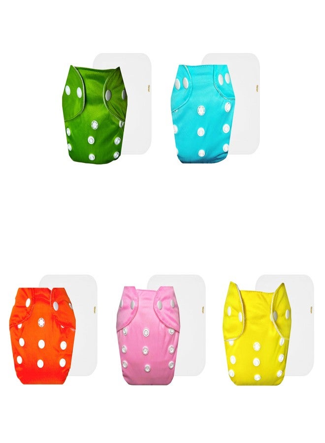 حفاضات دمبلدو لايت القماشية مع حشوة قطنية (عبوة من 5) | مضادة للحساسية | تسمح بمرور الهواء | سهلة التنظيف | ضرورية للاستخدام اليومي | من 3 أشهر إلى سنتين | مناسبة للجنسين - Image 1