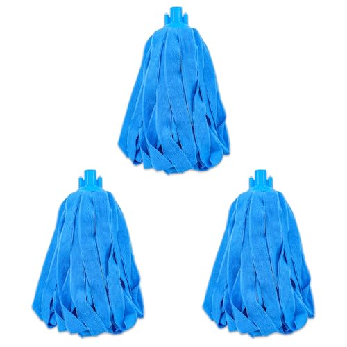 EaseYourDay Microfiber Cloth String Mop Head Refill, Loop End Screw On Mop Head Compatible with All Standard US Threading Pole (Acme 3/4 inch Thread) – (3) - Image 1