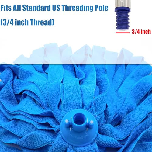 EaseYourDay Microfiber Cloth String Mop Head Refill, Loop End Screw On Mop Head Compatible with All Standard US Threading Pole (Acme 3/4 inch Thread) – (3) - Image 2