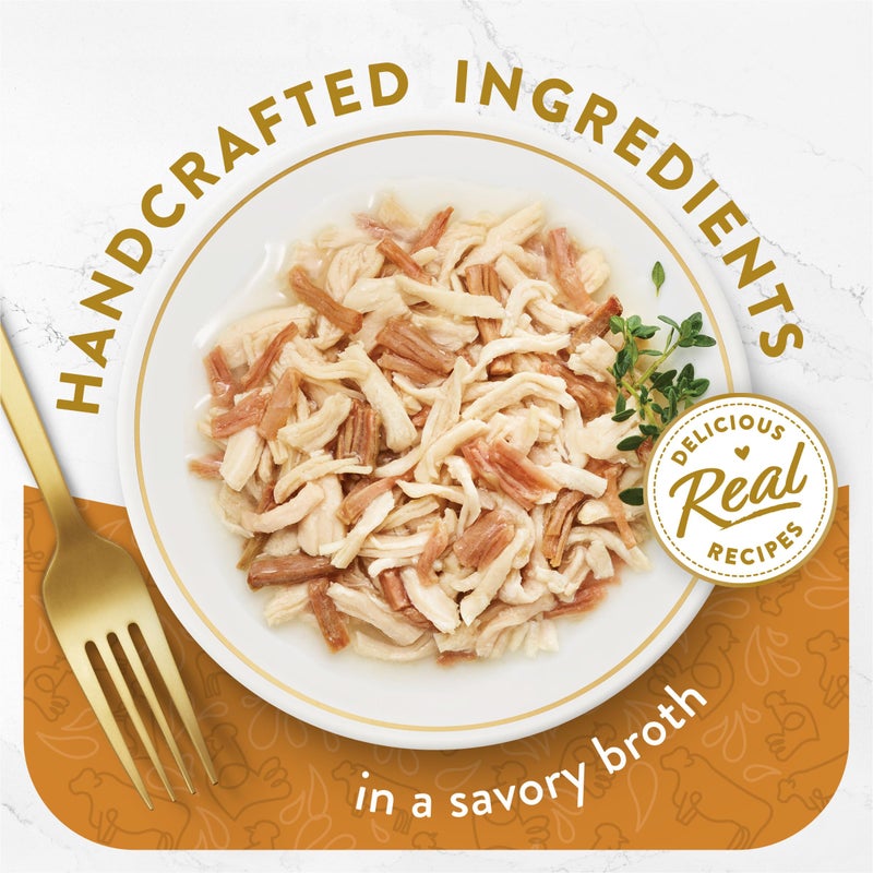 Fancy Feast Purina Fancy Feast Appetizers Lickable Grain Free Cat Food Topper White Meat Chicken and Shredded Beef Appetizer - (Pack of 10) 1.1 oz. Trays - Image 2