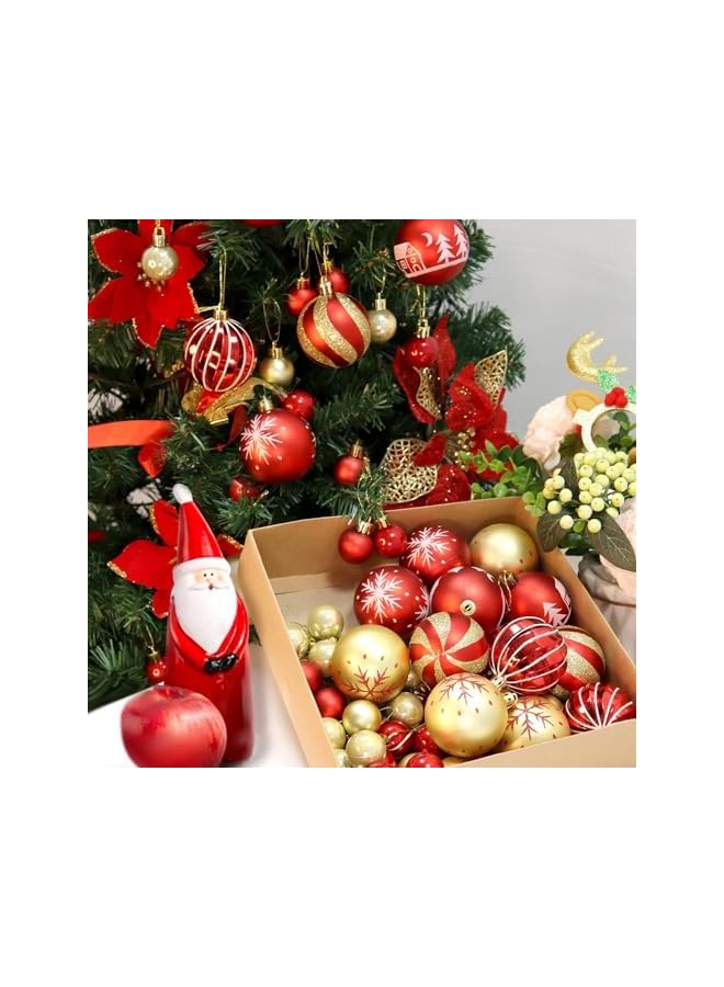 The Bros Christmas Ball Ornaments Set, Christmas Decorations for Home, Christmas Tree Decor, Christmas Tree Decorations Ornaments Ball for Holiday Party Decoration, 44pcs, Red & Gold - Image 4