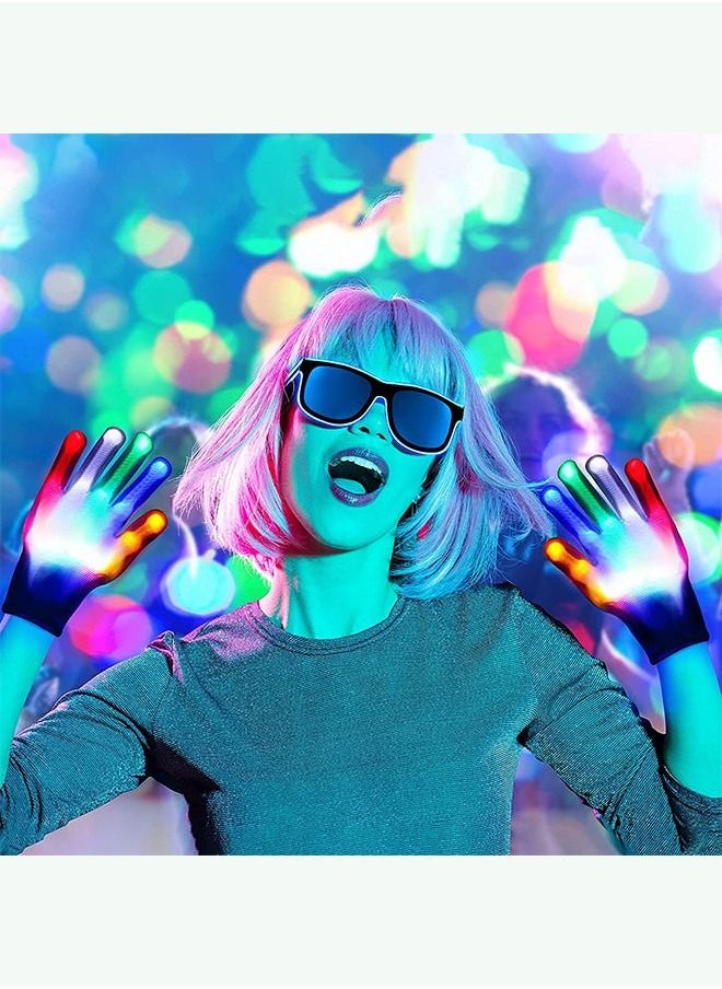 Generic - LED Light up Glasses Gloves and Shoelaces Set Multicolor Flashing for Halloween Carnival Glow Party New Year Rave Party - Image 1