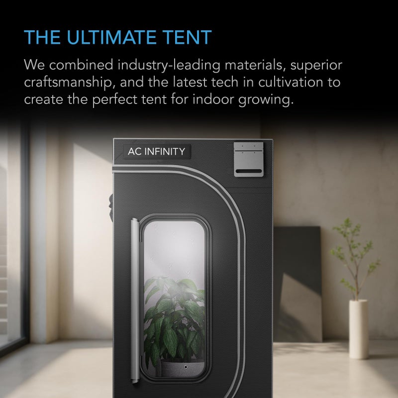 AC Infinity CLOUDLAB 422, Advance Grow Tent 2x2, Thickest 1" Poles, 2000D Mylar Canvas, Lab-Tested Highest Reflectivity, Largest Zipper Window, Controller Mount Plate, 24" x 24" x 48" Indoor Growing - Image 2