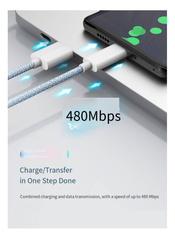 ينطبق على خطوط الشحن السريع لهاتف USB-Type-C (فضي رمادي، متر واحد) - Image 3