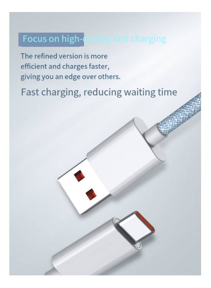 ينطبق على خطوط الشحن السريع لهاتف USB-Type-C (فضي رمادي، متر واحد) - Image 4