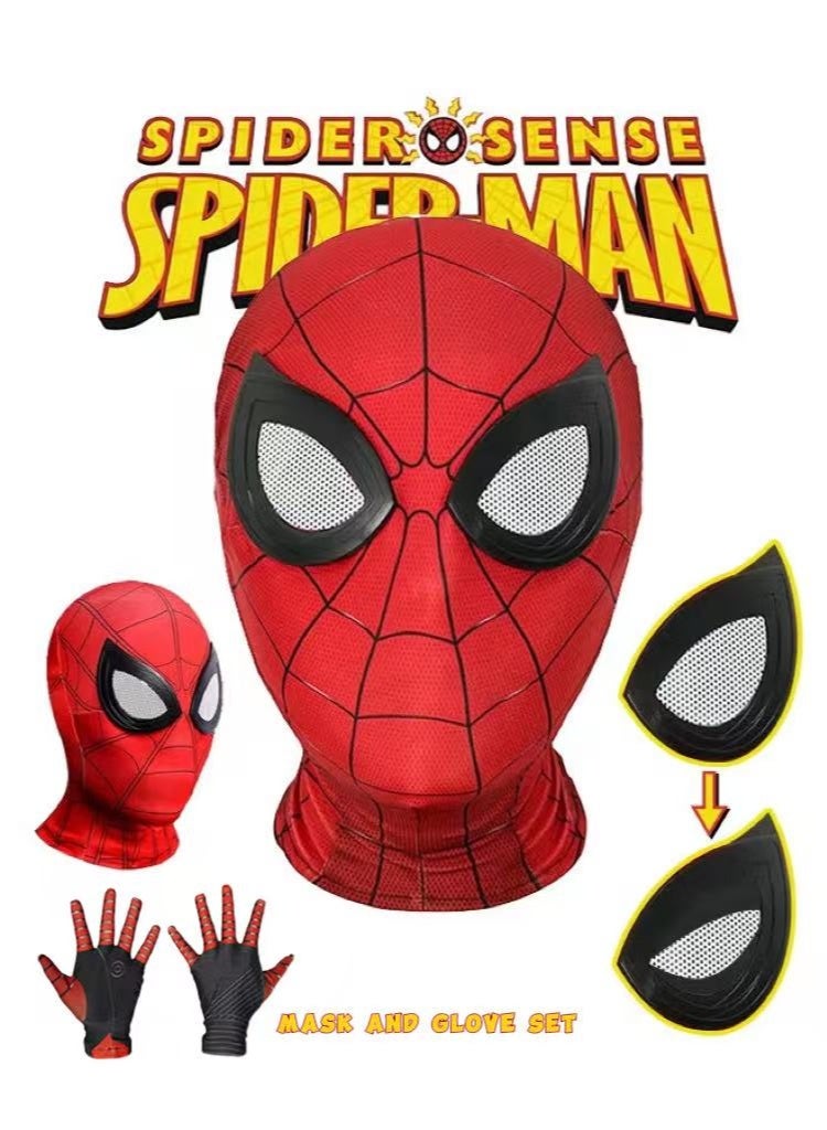 【Marvel Official】Spider-Man: Far From Home Lens Mask + Tactical Gloves Set (Kids Universal)｜Movie-Accurate Replica｜Breathable Fabric｜Perfect for COSPLAY/Halloween/Party Fun - Image 1