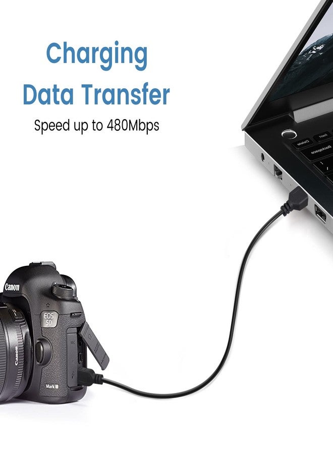 Smays 1ft Mini USB Cable 2-Pack, Short USB 2.0 to Mini 5 pin B Charging Cord - Image 3