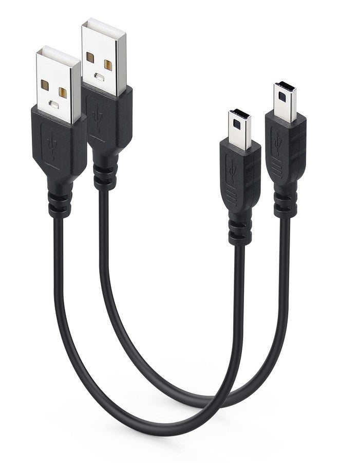 Smays 1ft Mini USB Cable 2-Pack, Short USB 2.0 to Mini 5 pin B Charging Cord - Image 1