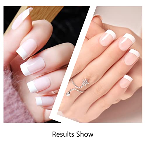 Ranrose 600PCS Short French Style False Nails Half Cover Nails Tips,White Short Acrylic Extension Finger Nail 12 Sizes with Box - Image 4