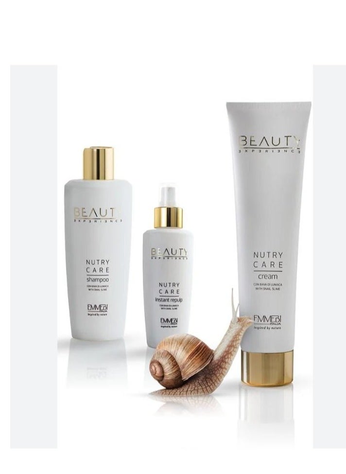 EMMEBI ITALIA Set With Snail Extract Hair Developer Shampoo 300ml Moisturizing Cream150ml Hair Renewal Spray 125ml  - Image 1