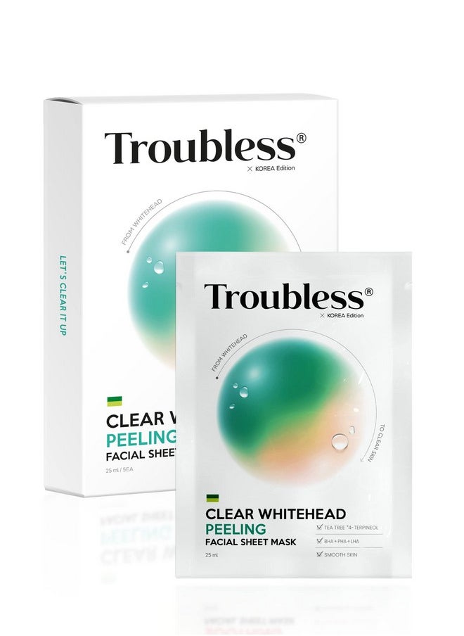 Troubless Clear Whitehead Remover Peel Off Face Mask 5Pcs. Hydrating Face Mask Beauty Sheets Day And Night Moisturizer For Face White And Blackhead Remover Korean Face Mask Skin Care Peel Off  - Image 1