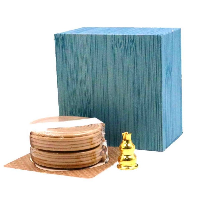 Bakhoor BoSidin Premium Cambodian Agarwood Coil Incense Gift Set – 20 Pcs Natural Oud Incense Coils with Golden Gourd Burner Holder, 2-Hour Burn Time for each coil, Luxury Turquoise Bamboo Texture Gift Box for Meditation, Yoga and Relaxation - Image 2