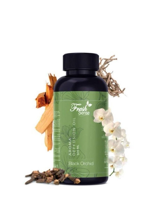 فريش سينس Black Orchid زيت عطر الديفيوزر – مزيج أروماثيرابي بالأوركيد، القرنفل، خشب الصندل، والفِتيفر – Made in UK - Image 1