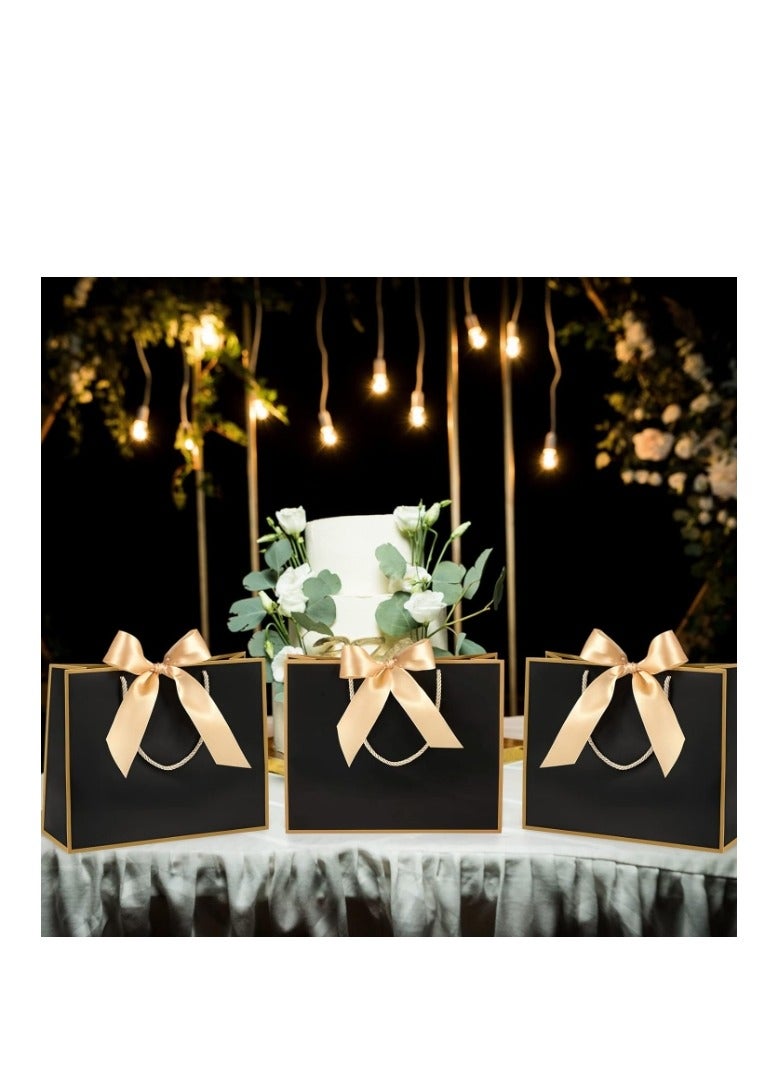 10 Packs Gift Bags with Handles Elegant Gift Bags With Bow Ribbon for Wedding Bridal Shower Birthday Housewarming Holiday Gift Bags - Image 3