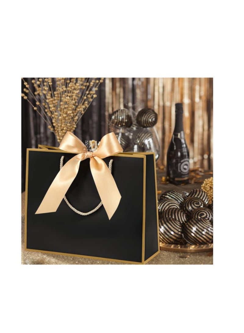 10 Packs Gift Bags with Handles Elegant Gift Bags With Bow Ribbon for Wedding Bridal Shower Birthday Housewarming Holiday Gift Bags - Image 4