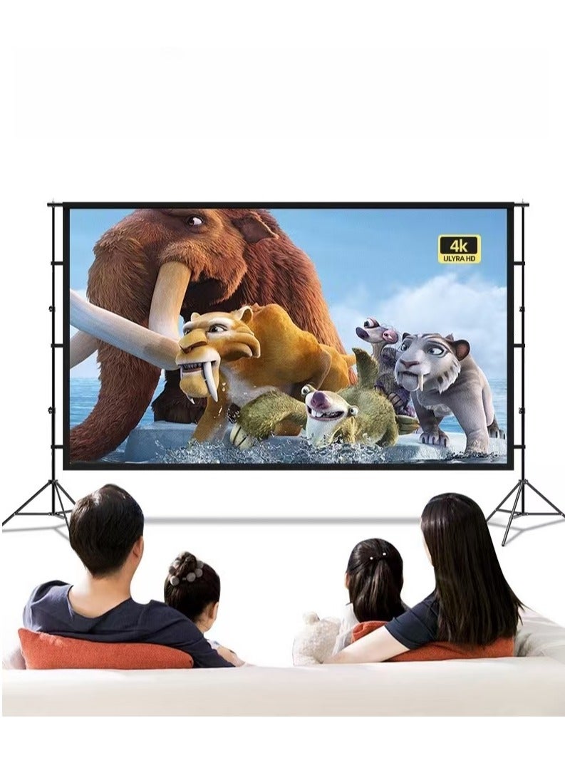 Projector Screen Outdoor Movie Screen 84 Inch Portable Projection Screen with 2.1M Retractable Strut 4K HD Projection Movie Screen for Indoor Outdoor(186*105cm)  - Image 3
