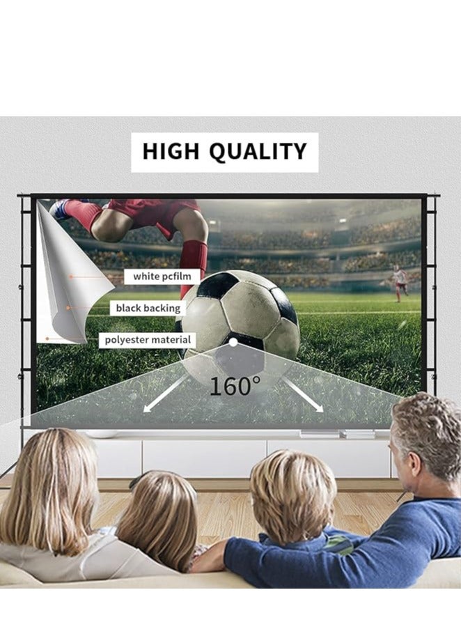 Projector Screen Outdoor Movie Screen 84 Inch Portable Projection Screen with 2.1M Retractable Strut 4K HD Projection Movie Screen for Indoor Outdoor(186*105cm)  - Image 4