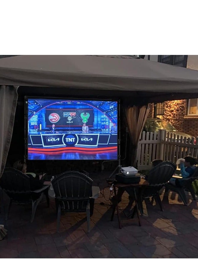 Projector Screen Outdoor Movie Screen 84 Inch Portable Projection Screen with 2.1M Retractable Strut 4K HD Projection Movie Screen for Indoor Outdoor(186*105cm)  - Image 5