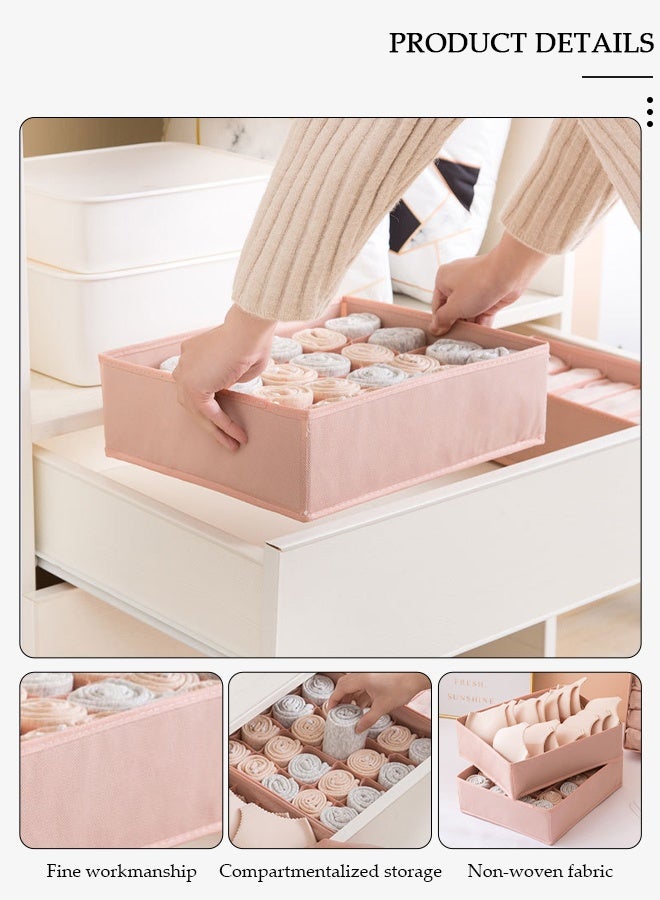 DUNISO 3pcs Wardrobe Clothes Organizer Sock Underwear Drawer Organizer Dividers Cell Foldable Fabric Dresser Closet Storage Box and Storage Bins for Clothing, Baby Clothes, Bra, Panty, Skirt,Scarf, Ties, Scarves - Image 5