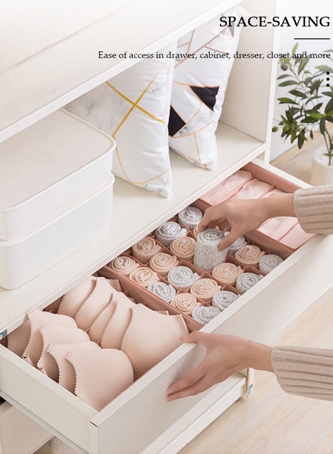 DUNISO 3pcs Wardrobe Clothes Organizer Sock Underwear Drawer Organizer Dividers Cell Foldable Fabric Dresser Closet Storage Box and Storage Bins for Clothing, Baby Clothes, Bra, Panty, Skirt,Scarf, Ties, Scarves - Image 4