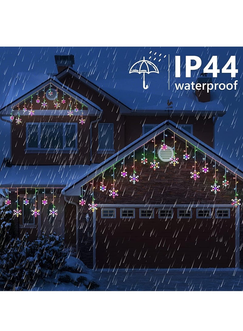 أضواء سلسلة ستارة ندفة الثلج، أضواء مقاومة للماء تعمل بالطاقة الشمسية، أضواء حكاية خرافية، ديكور داخلي وخارجي، ديكور منزلي لحديقة الحفلات، 13 قدم عيد الميلاد (أبيض دافئ، شمسي) - Image 5