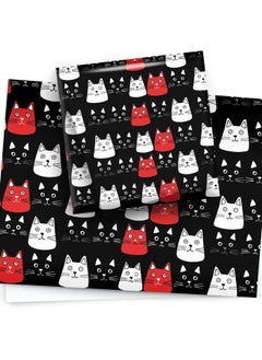 4 X Cat Wrapping Paper Sheets Black White Red Cute Animal Design Goth Gothic Gift Wrap For Women Her - pzsku/Z7F27C3B2D9131C96F869Z/45/_/1735214542/5b9cfa04-ba95-4052-8633-6311d2b06988