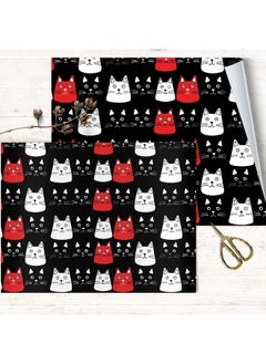 4 X Cat Wrapping Paper Sheets Black White Red Cute Animal Design Goth Gothic Gift Wrap For Women Her - pzsku/Z7F27C3B2D9131C96F869Z/45/_/1735214552/56506c40-2f8f-4d38-b338-f2a0855e04bd