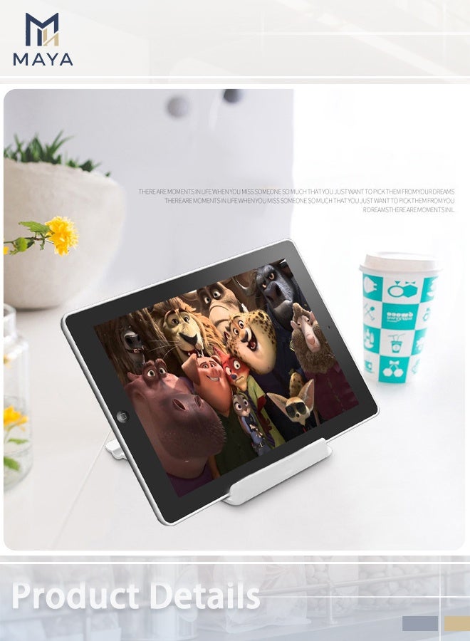 Maya Tablet Stand Phone Holder compatible for iPad, Samsung Galaxy Tab, iPad Pro 10.5, iPad Mini 6, iPad Air, iPhone 17/16/15/14/13/12, Samsung Galaxy S26/S25 Series, LG Tablets - Image 4