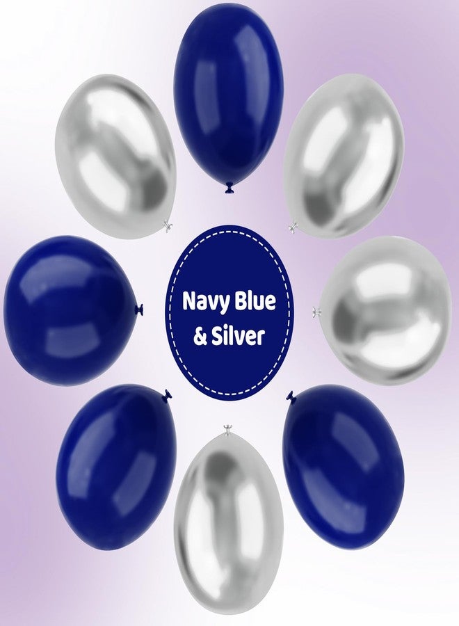 YMSZ Blue and Silver Balloons, 67pcs 12 Inch Navy Blue and Silver Party Balloons for Birthday, Graduation, Retirement, Anniversary Party Decorations - Image 3