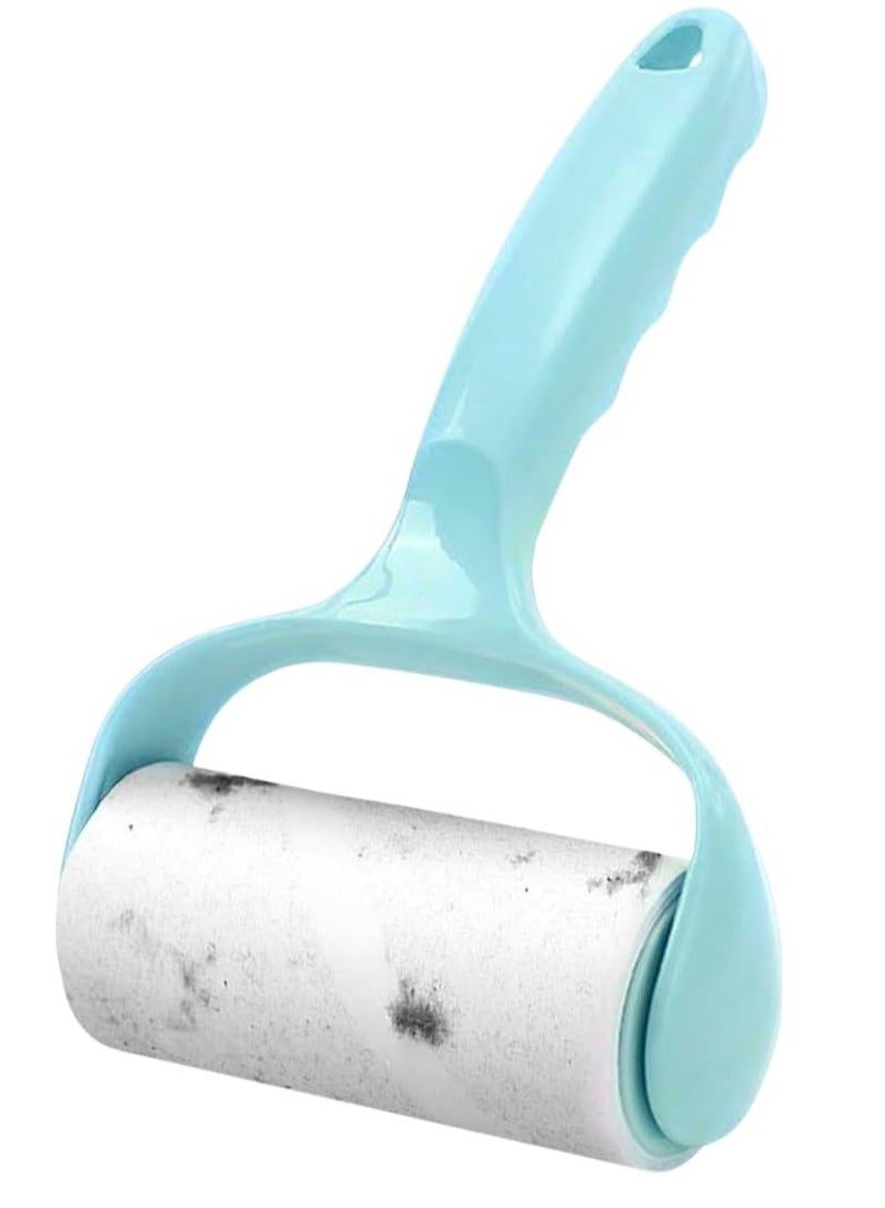 Super Sticky Lint Roller Brush with 2 Refill Packs for Pet Hair, Dust, Fabrics, Upholstery, Clothes & Car Seat Cover with Comfortable Handle (Blue) - Image 1