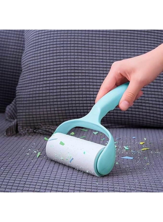Super Sticky Lint Roller Brush with 2 Refill Packs for Pet Hair, Dust, Fabrics, Upholstery, Clothes & Car Seat Cover with Comfortable Handle (Blue) - Image 2