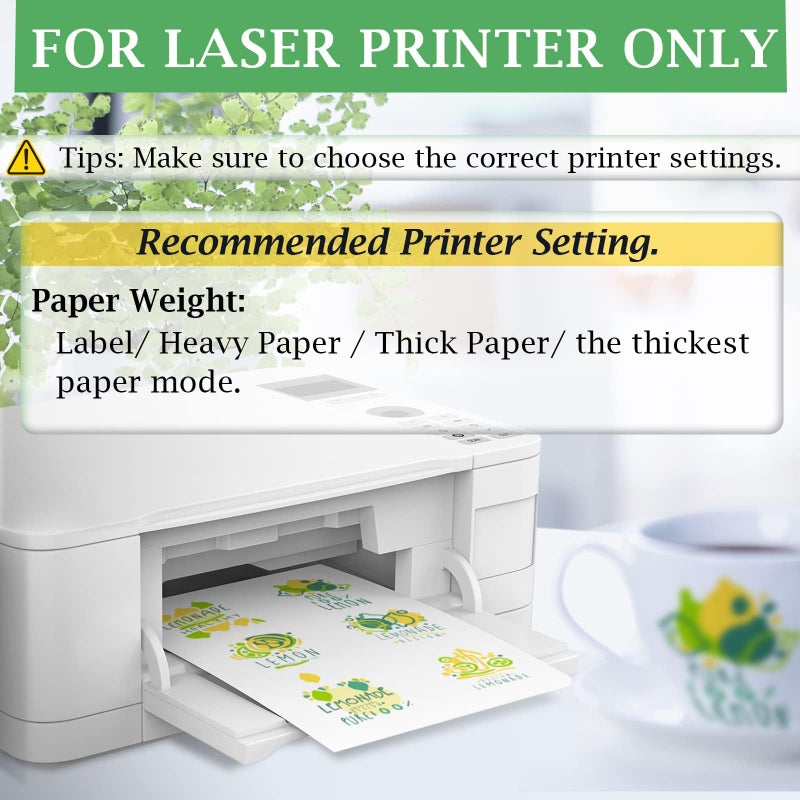 KOALA PAPER Koala Waterslide Decal Paper for Laser Printer - Clear Transparent - 25 Sheets Printable Water Slide Transfer Paper - 8.5x11 Inches - Image 5