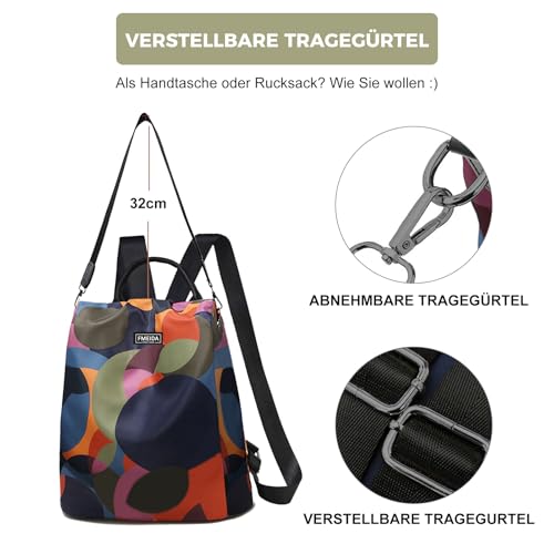 Fmeida Waterproof Fashion Backpack Purse for Women Anti Theft Womens Classical Daypack Travel Nylon Oxford Shoulder Bag - Image 5