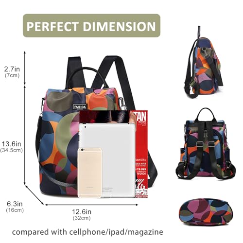 Fmeida Waterproof Fashion Backpack Purse for Women Anti Theft Womens Classical Daypack Travel Nylon Oxford Shoulder Bag - Image 3