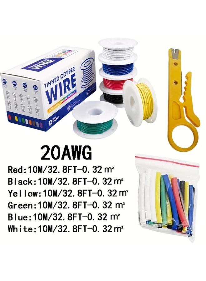 20AWG Flexible PVC Wire 6 Colors Tin Coated Copper Electrical Cable For Home Use - Image 1
