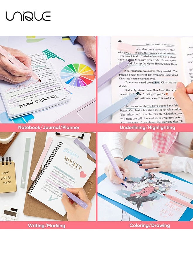 Unique - 6Pcs Highlighter - esthetic Lovely Highlighters Mild Assorted Colors With Soft Chisel Tip, No Bleed Dry Fast Easy to Hold, for Journal Bible Planner Notes School Office Supplies - Image 1