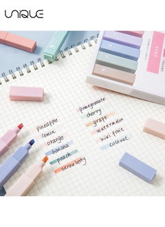 Unique 6Pcs Highlighter - esthetic Lovely Highlighters Mild Assorted Colors With Soft Chisel Tip, No Bleed Dry Fast Easy to Hold, for Journal Bible Planner Notes School Office Supplies  - Image 4