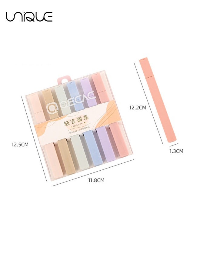Unique - 6Pcs Highlighter - esthetic Lovely Highlighters Mild Assorted Colors With Soft Chisel Tip, No Bleed Dry Fast Easy to Hold, for Journal Bible Planner Notes School Office Supplies - Image 1