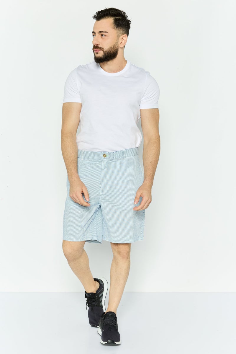 Tailorbyrd Men Windowpane Basic Shorts, Navy - Image 3