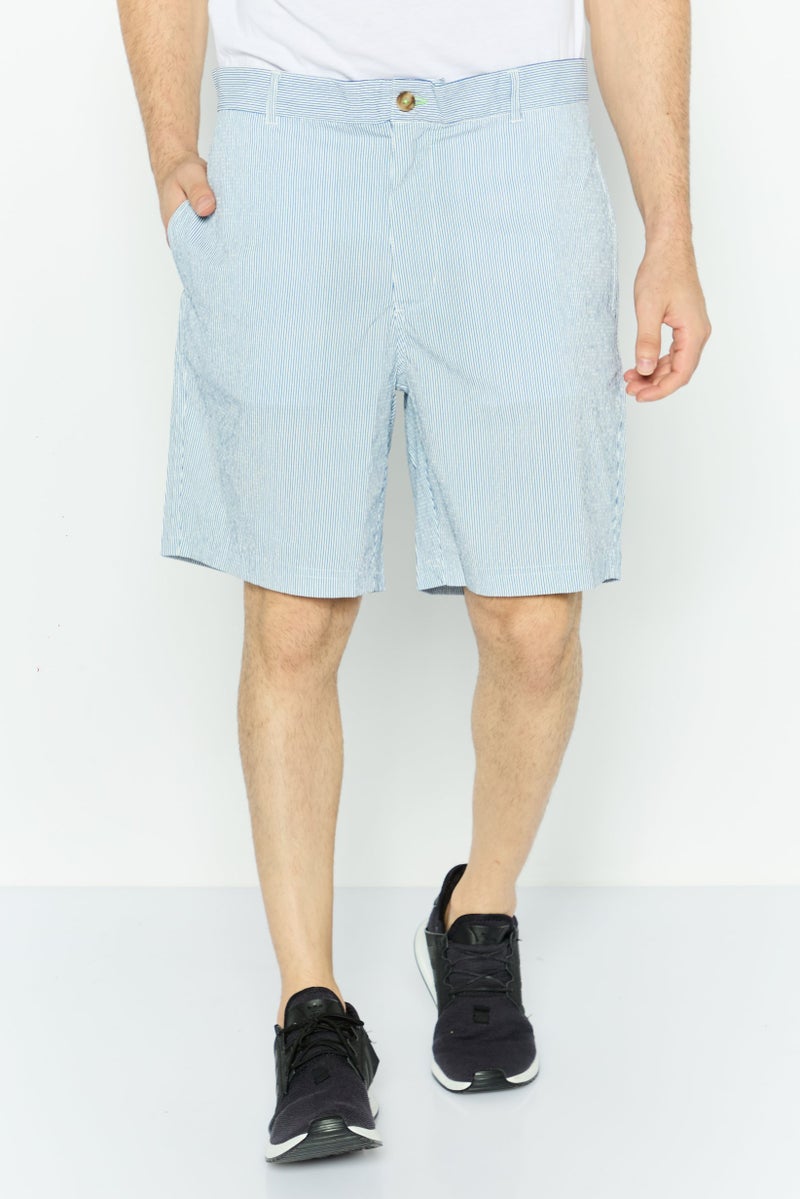 Tailorbyrd Men Windowpane Basic Shorts, Navy - Image 1