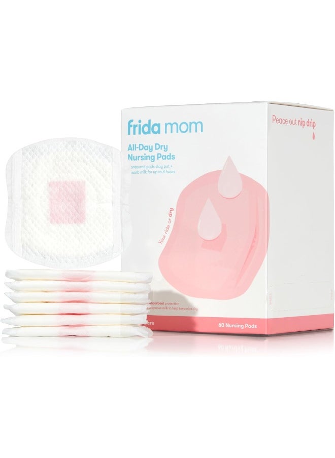frida mom - Frida Mom All Day Dry Disposable Nursing Pads Soft and Ultra Absorbent Breast Pads, Breastfeeding Essentials for Moms, 60 Count - Image 1