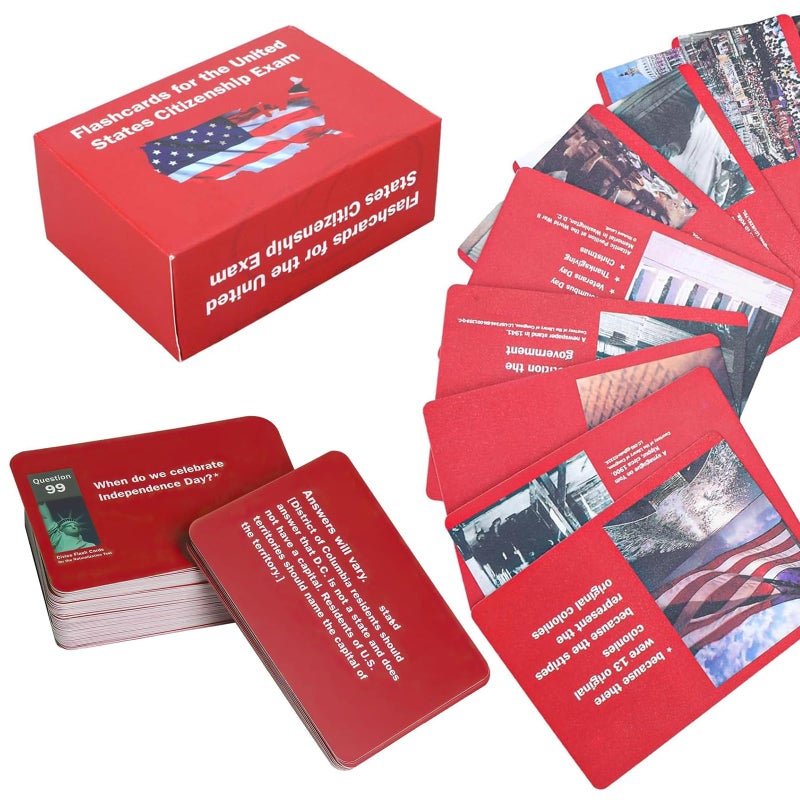 ZIYIZE 2026 New Us Citizenship Test Flash Cards 2026 Tarjetas para La Ciudadania De Las 100 Preguntas Tarjetas De Ciudadania 2026 ingls y espaol Naturalization Study Guide with 100 Questions Answers - Image 2
