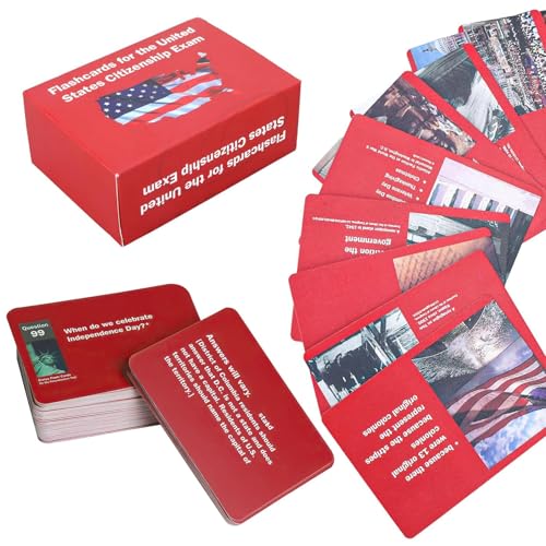 ZIYIZE 2026 New Us Citizenship Test Flash Cards 2026 Tarjetas para La Ciudadania De Las 100 Preguntas Tarjetas De Ciudadania 2026 ingls y espaol Naturalization Study Guide with 100 Questions Answers - Image 1