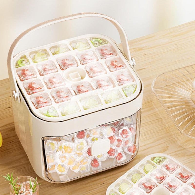 Reusable 48-Cavity Ice Cube Tray with Storage Box - Non-Stick PP Ice Mold for Home Bar, Camping & Parties - Image 2