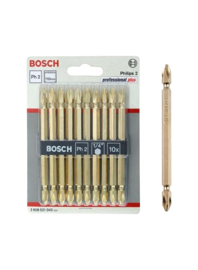 BOSCH Bosch (2608521043) 110MM PH2 Double Ended Bit, 10Pcs/Set  - Image 2