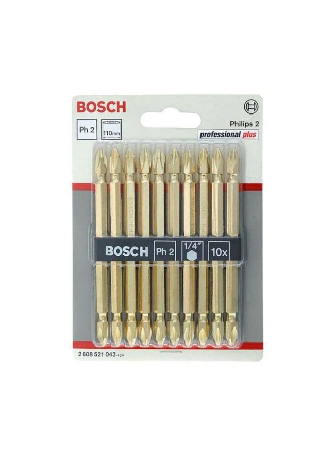 BOSCH Bosch (2608521043) 110MM PH2 Double Ended Bit, 10Pcs/Set  - Image 3